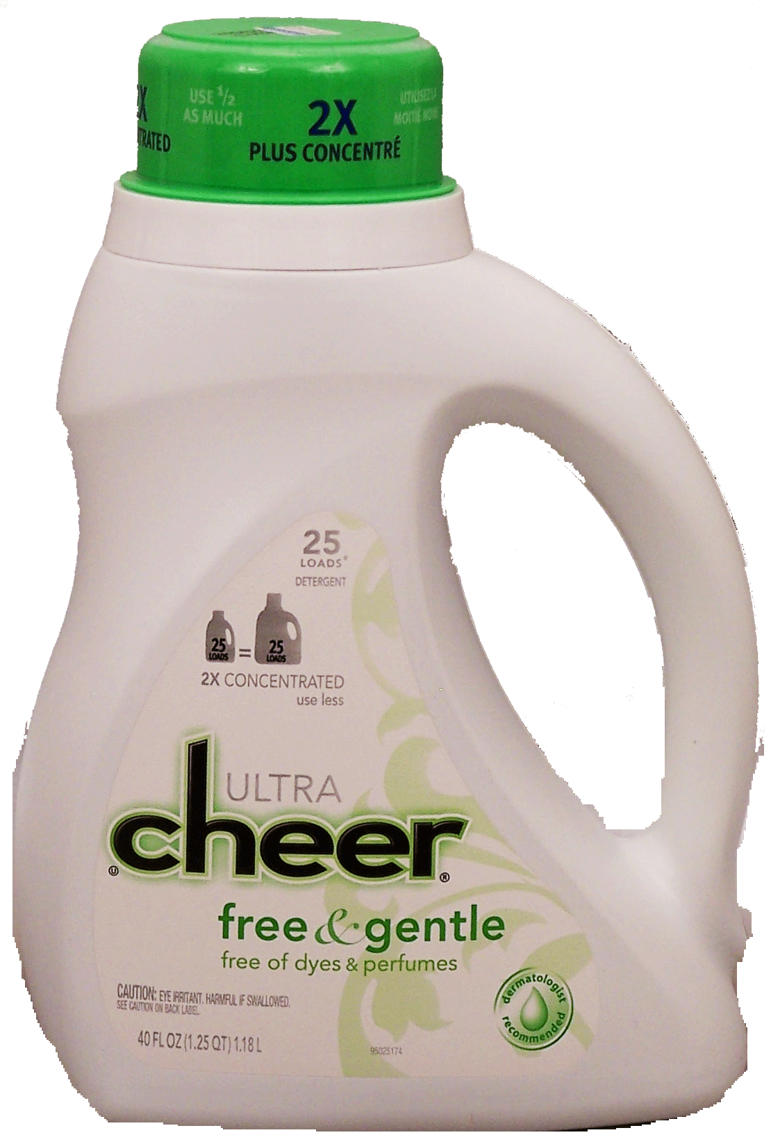 Cheer&nbsp;Free & Gentle&nbsp;2x concentrated detergent, 25 loads, free of dyes & perfumes Full-Size Picture